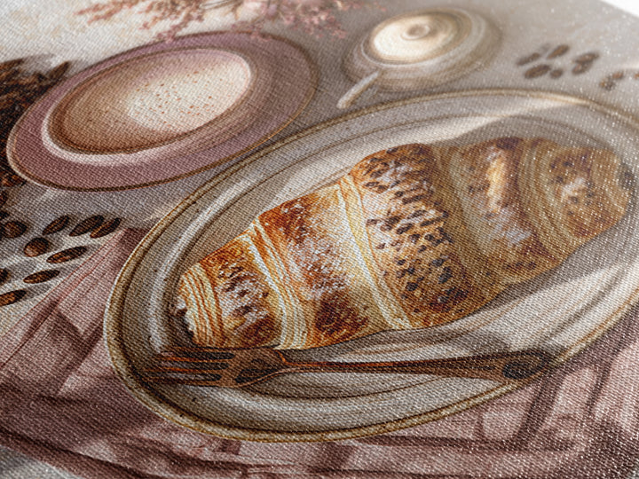 Coffee Beans and Pastry Arrangement Canvas Print, Restaurant Art, Art Print, Restaurant Decor, Fine Art, Bistro, Kitchen Art, RES-2x3-54