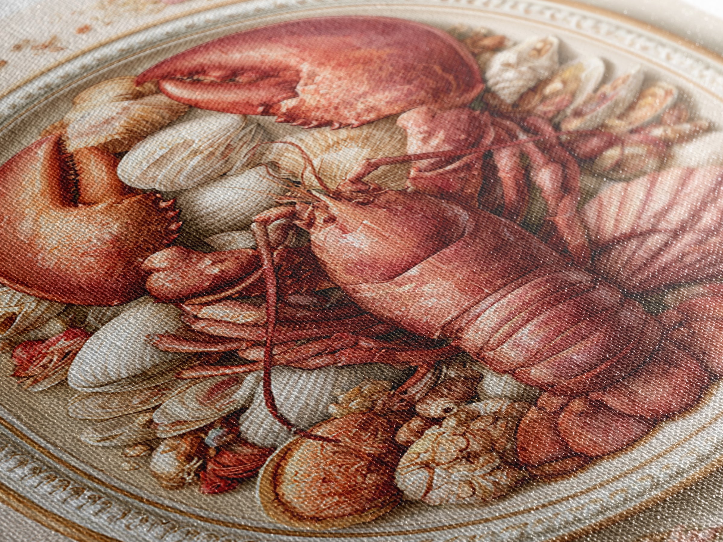 Seafood Lobster and Shell Arrangement Framed Canvas Print, Restaurant Art, Printable Wall Art, Restaurant Decor, Bistro, RES-2x3-64