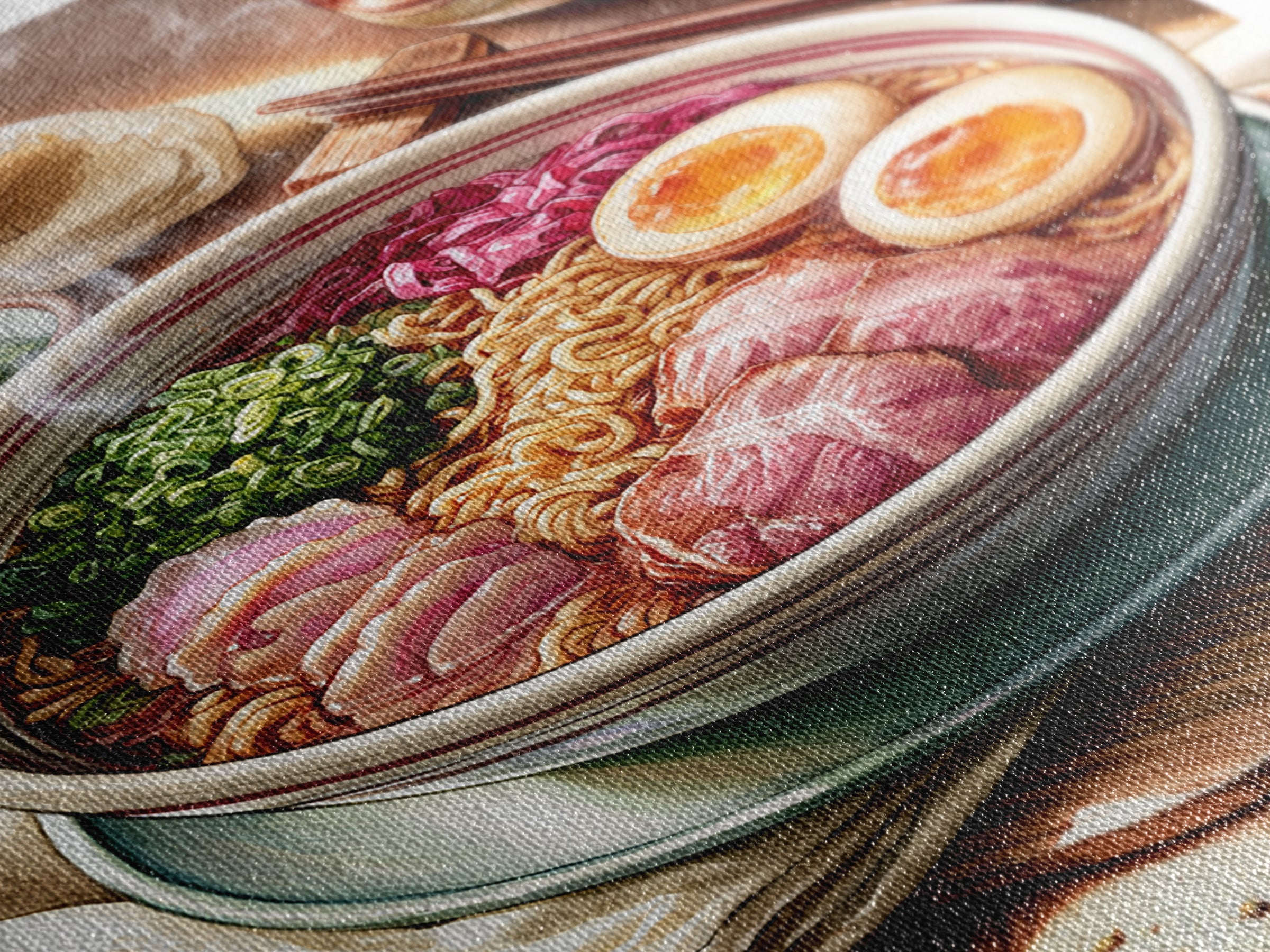 Ramen Bowl Rendered Canvas Print, Restaurant Art, Large Wall Art, Restaurant Decor, Fine Art, Bistro, Wall Art Print, RES-2x3-70