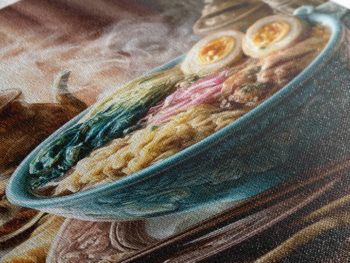 Ramen Bowl Rendered Framed Canvas Print, Restaurant Art, Printable Art, Restaurant Decor, Fine Art, Bistro, Watercolor Art, RES-2x3-94