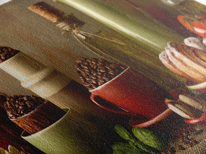 Coffee Beans and Pastry Arrangement Canvas Print, Restaurant Art, Modern Decor, Restaurant Decor, Fine Art, Bistro, Poster, RES-3x1-14