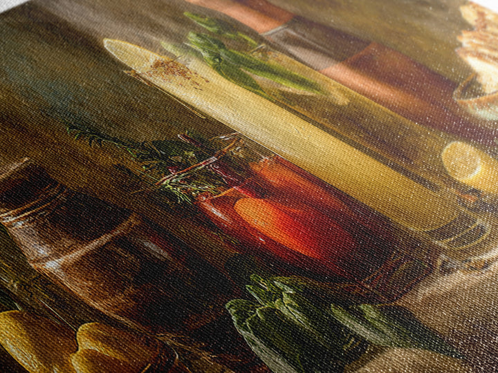 Cocktail and Citrus Bar Composition Framed Canvas Print, Restaurant Art, Textured Painting, Restaurant Decor, Fine Art, Bistro, RES-3x1-27