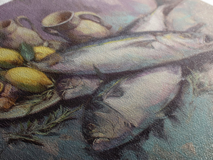 Seafood Lobster and Shell Arrangement Canvas Print, Restaurant Art, Canvas Print, Restaurant Decor, Fine Art, Bistro, RES-3x2-12