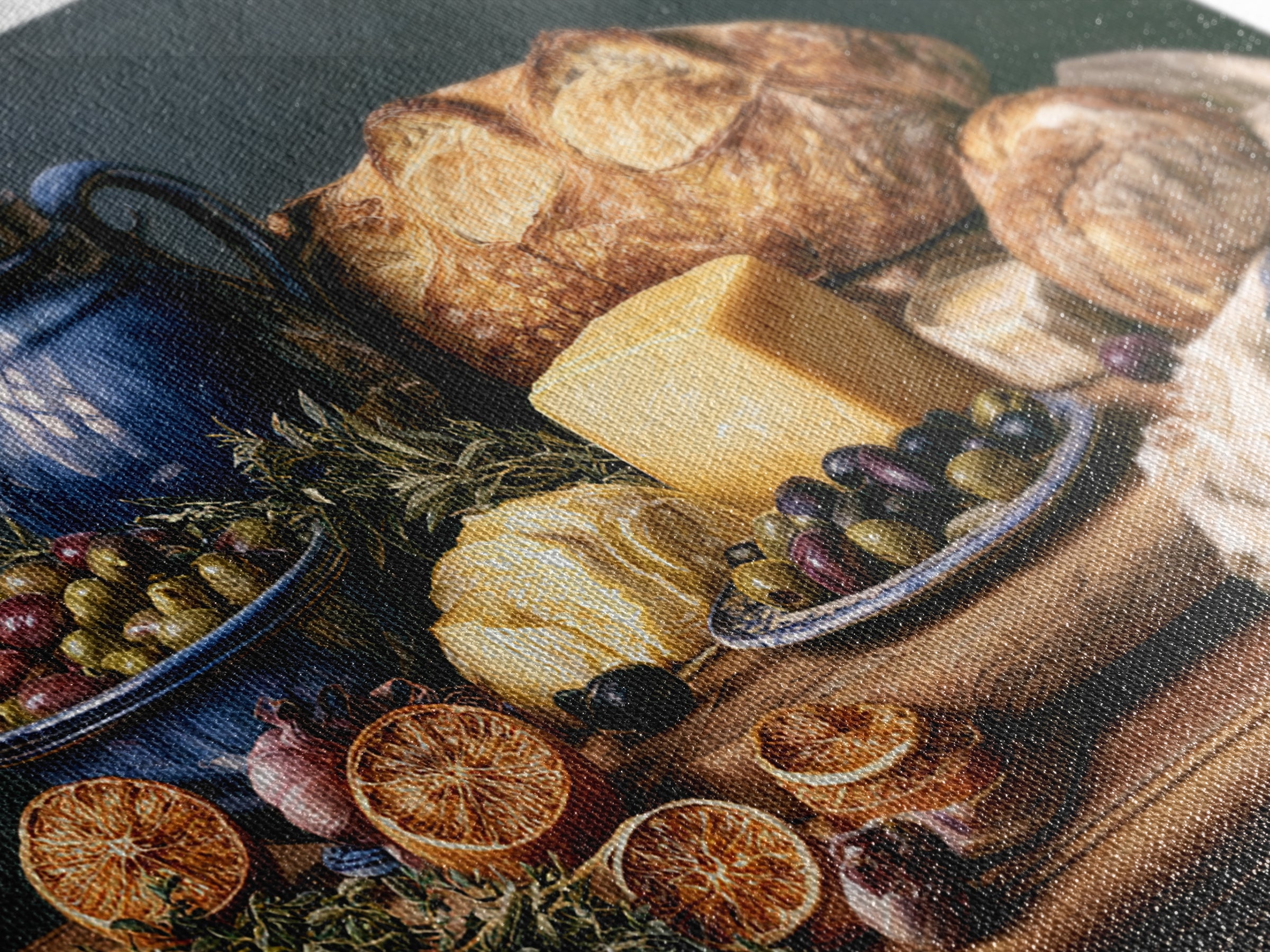 Mediterranean Olives Bread and Cheese Board Canvas Print, Restaurant Art, Bedroom Wall Art, Restaurant Decor, Bistro, RES-3x2-13