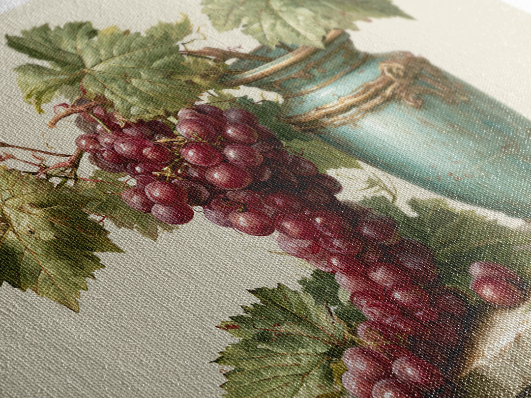 Wine Grapevine Botanical Study Framed Canvas Print, Restaurant Art, Statement Artwork, Restaurant Decor, Fine Art, Bistro, RES-3x2-19