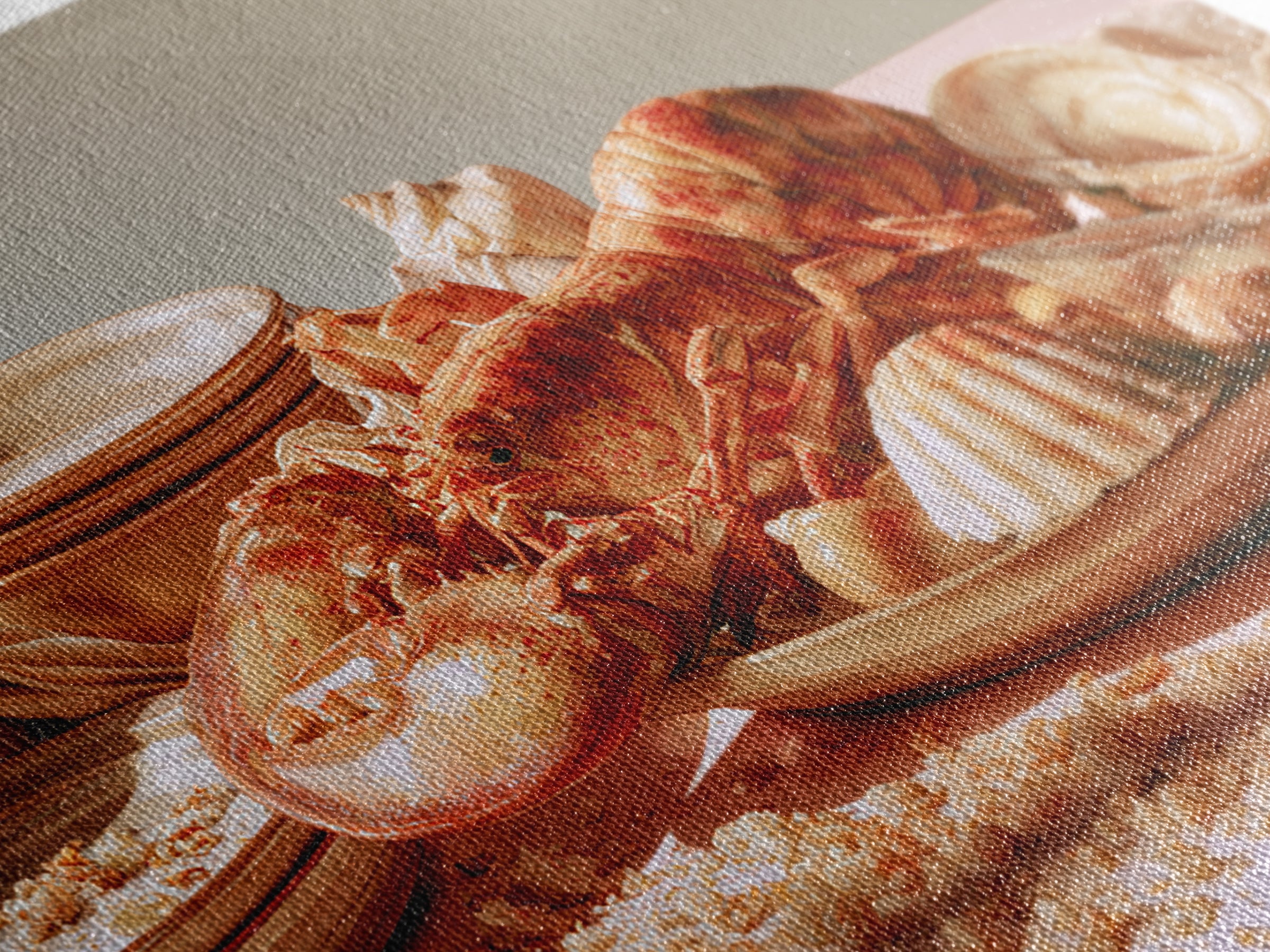 Seafood Lobster and Shell Arrangement Framed Canvas Print, Restaurant Art, Cool Wall Art, Restaurant Decor, Fine Art, Bistro, RES-3x2-36