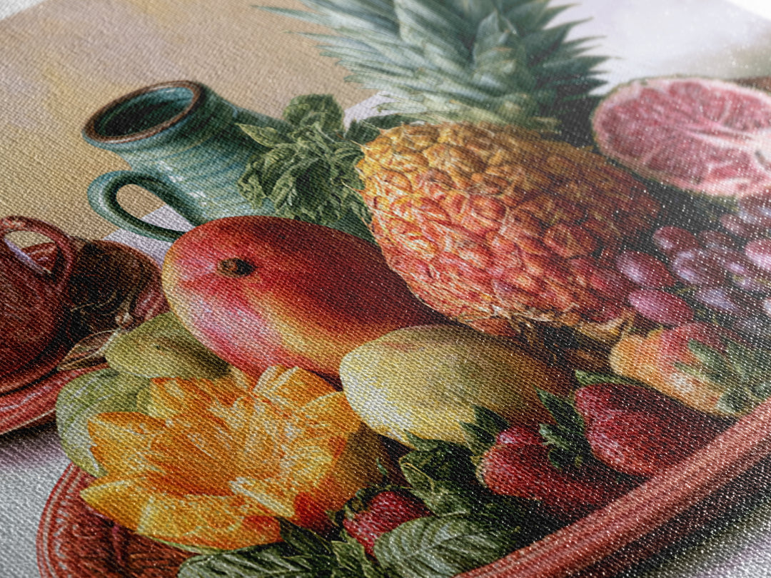 Tropical Fruit Platter Framed Canvas Print, Restaurant Art, Wall Art Print, Restaurant Decor, Fine Art, Bistro, Modern Decor, RES-3x2-46