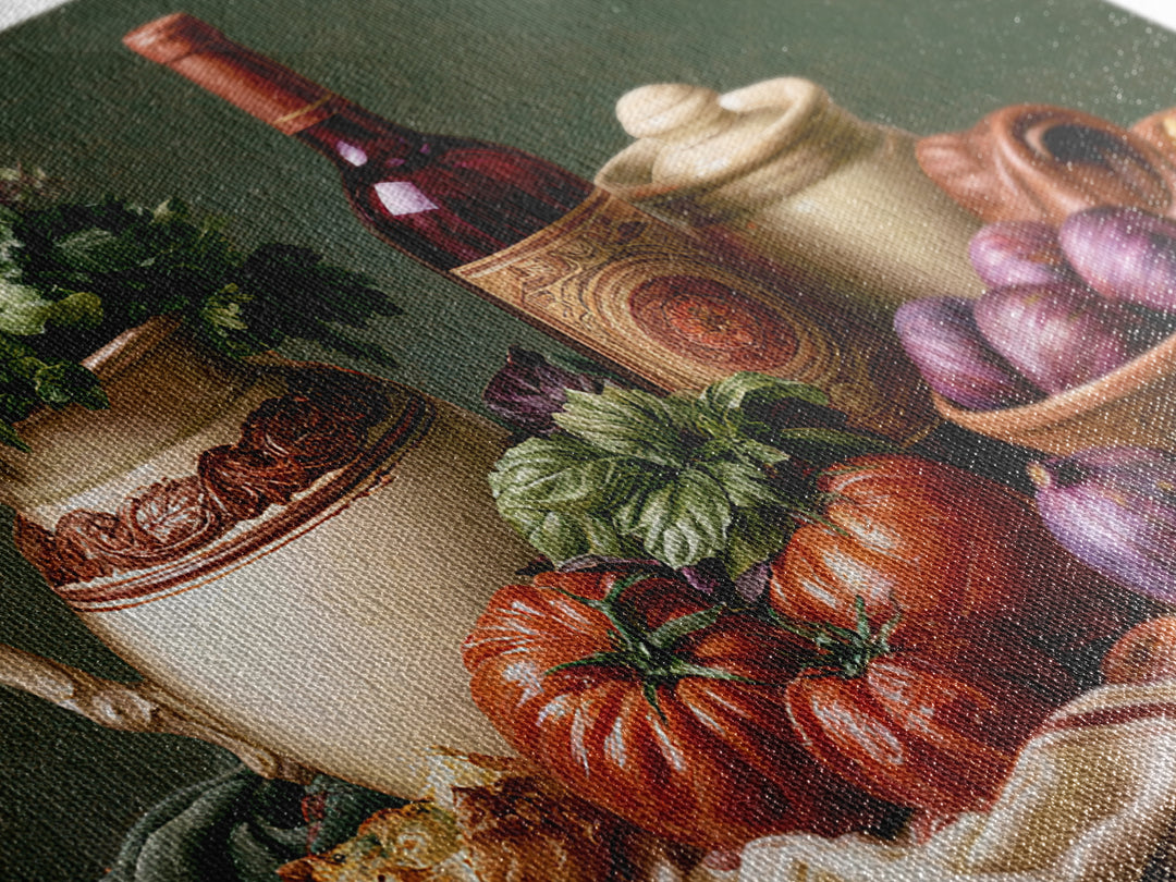 Wine Bottle and Figs Canvas Print, Restaurant Art, Modern Decor, Restaurant Decor, Fine Art, Bistro, Poster, Wall Decor, RES-3x2-53