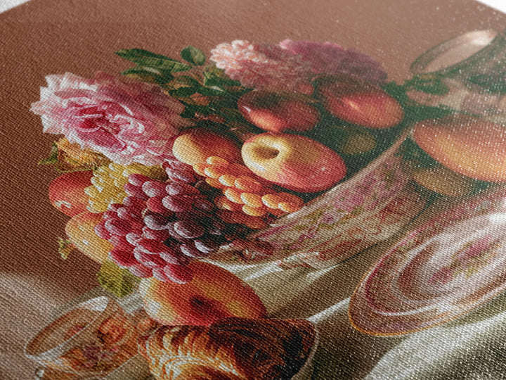 Classic Fruit Bowl Framed Canvas Print, Restaurant Art, Watercolor Painting, Restaurant Decor, Oil Painting, Bistro, RES-3x2-8