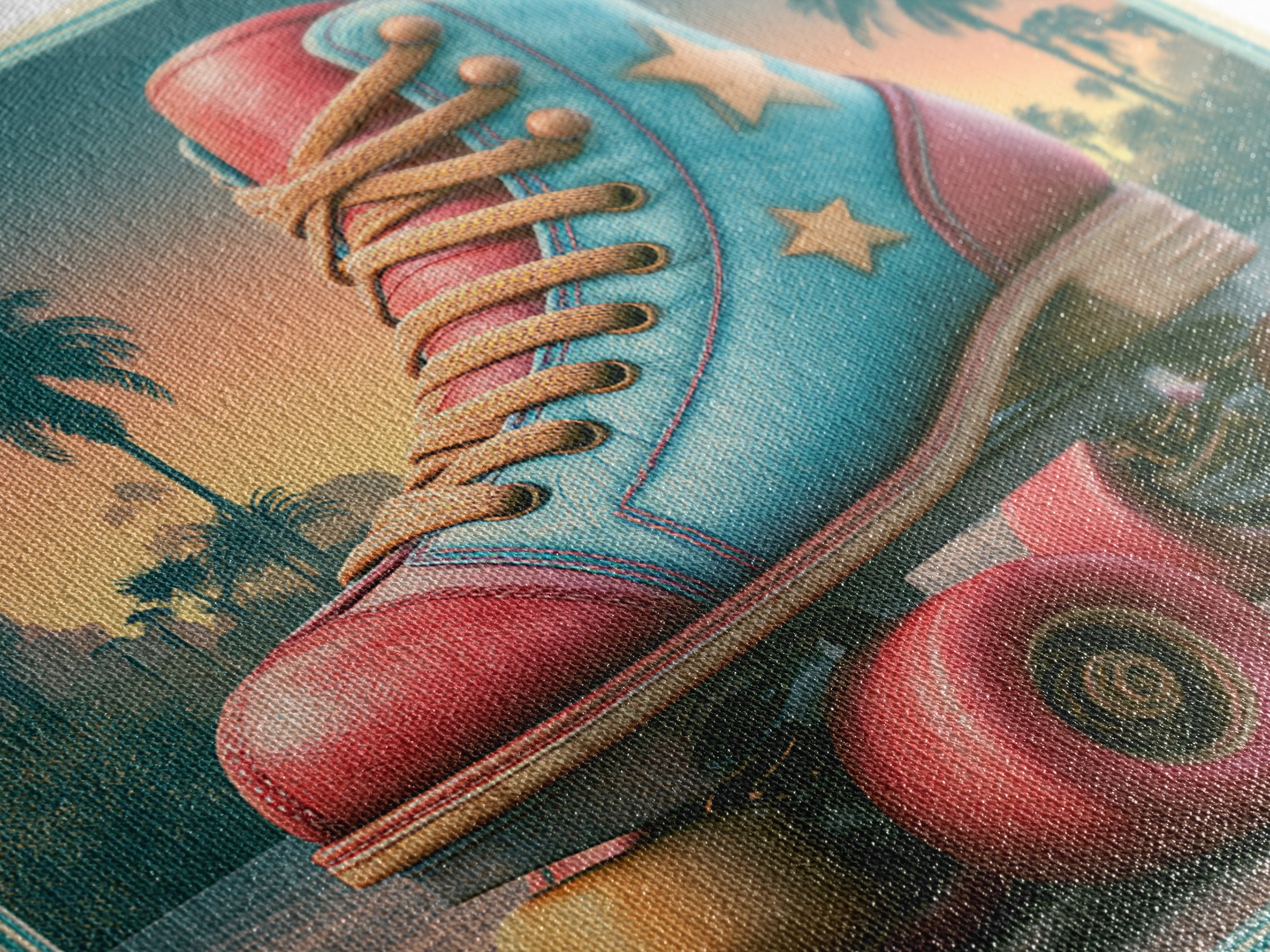 Retro Roller Skate Framed Canvas Print, Retro Art, Living Room Decor, Retro, Gallery Decor, Neutral Decor, Modern Decor, RET-1x1-52