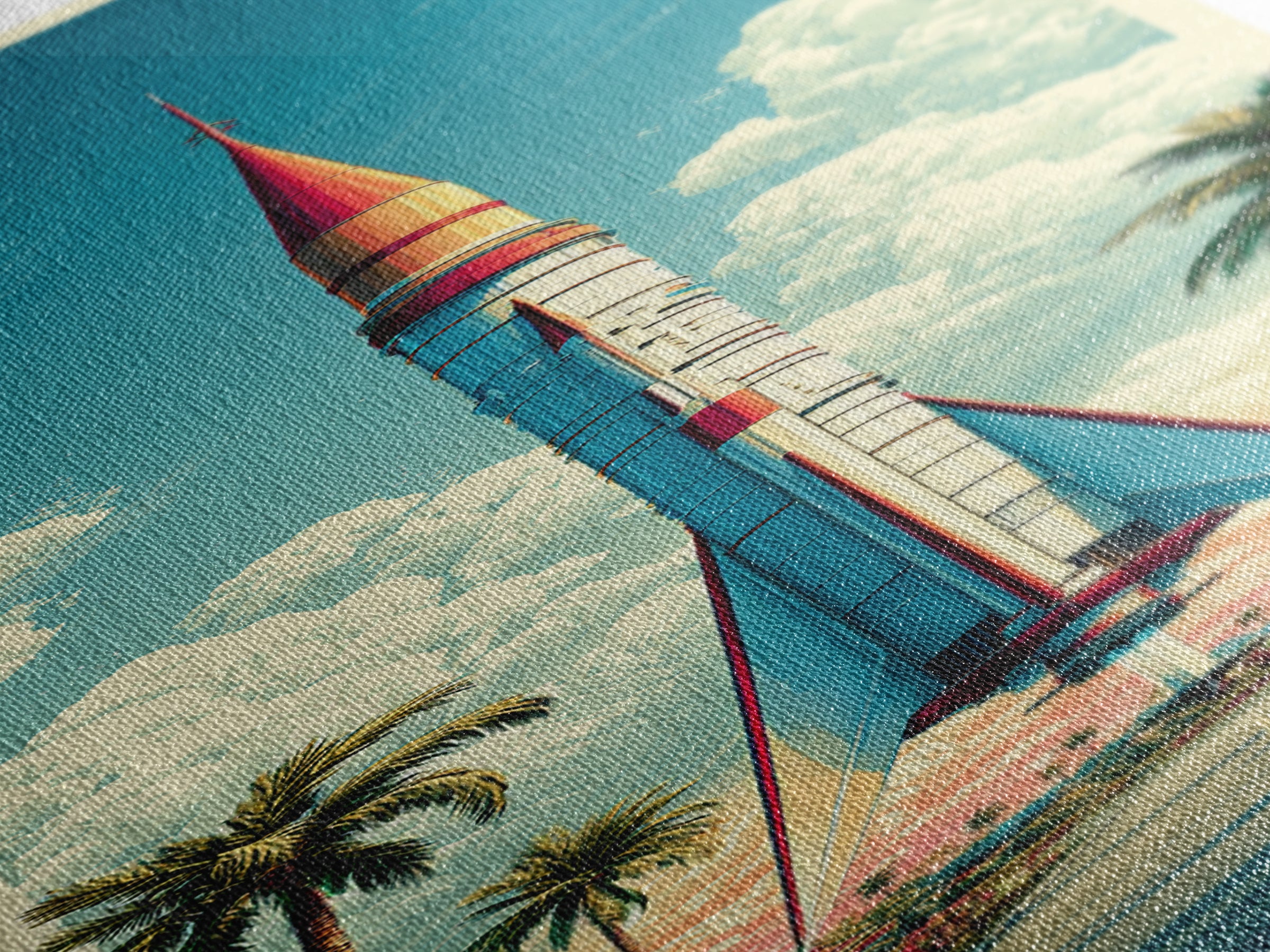 Space Age Rocket Poster Scene Canvas Print, Retro Art, Wall Art Prints, Living Room Decor, Fine Art, Retro, Whimsical Decor, RET-1x3-43