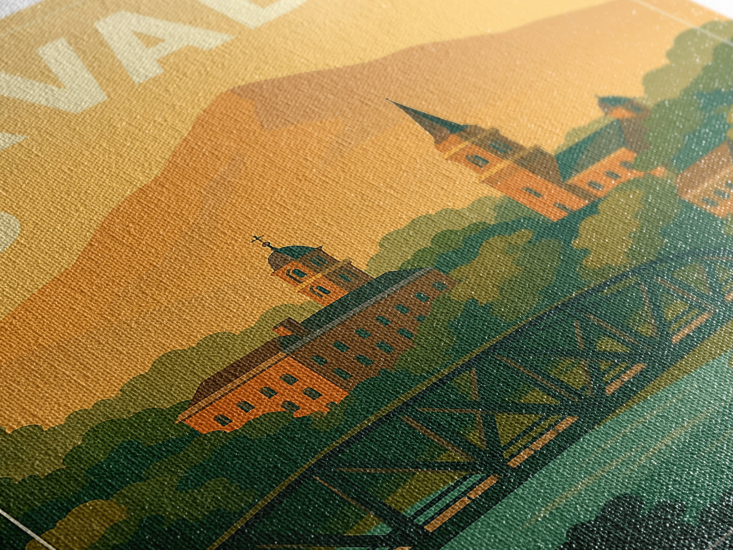 Arvada Travel Poster, Canvas Print, Mid Century City Wall Art, Arvada Poster Print, City Art Print, Wall Decor, Watercolor City Skyline
