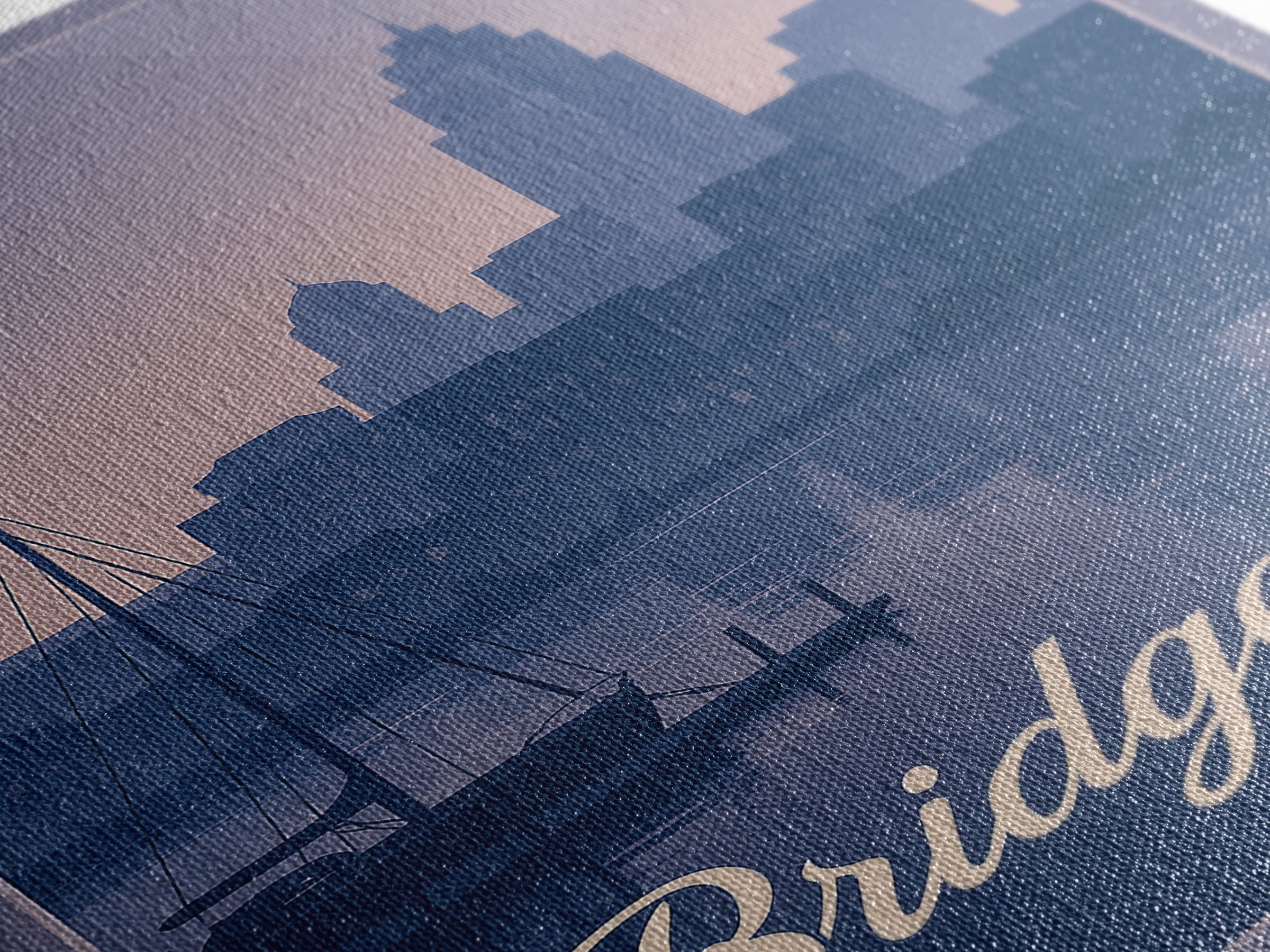 Bridgeport Travel Poster, Framed Canvas Print, Mid Century City Wall Art, Bridgeport City Art, Wanderlust Decor, Retro Travel Print