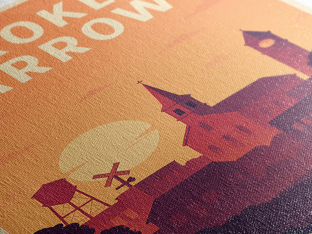 Broken Arrow Travel Poster, Framed Canvas Print, Classic Travel Poster Art, Broken Arrow Poster Print, City Travel Prints, City Art Print