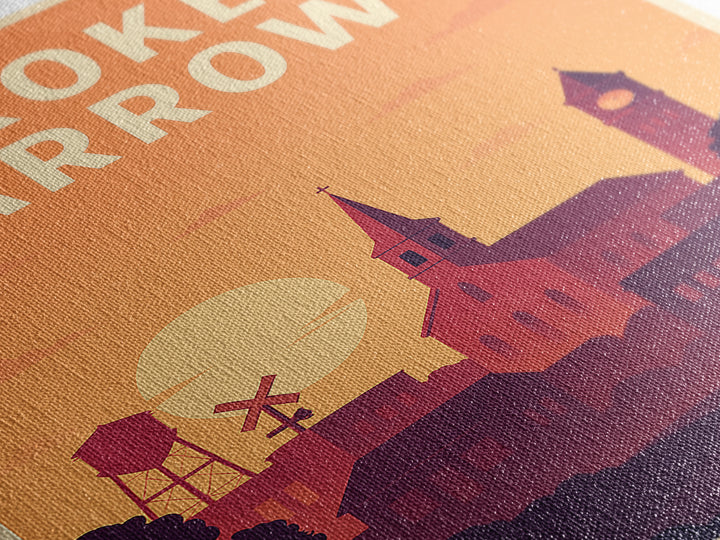 Broken Arrow Travel Poster, Framed Canvas Print, Classic Travel Poster Art, Broken Arrow Poster Print, City Travel Prints, City Art Print