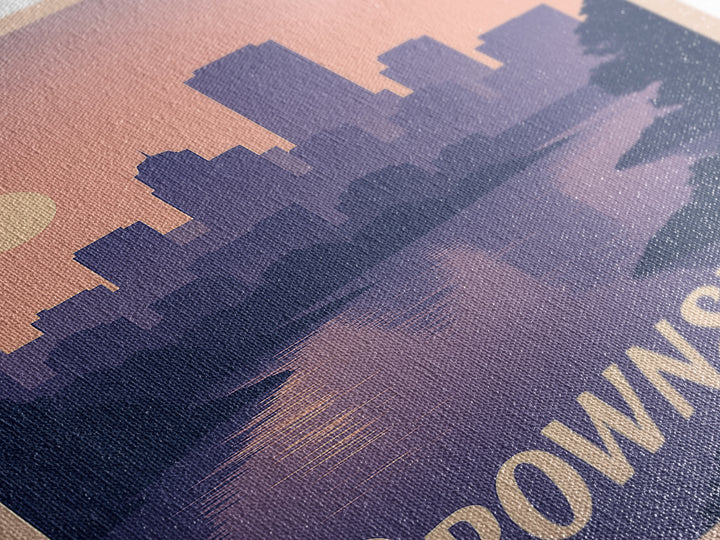 Brownsville Travel Poster, Framed Canvas Print, Classic Travel Poster Art, Brownsville Poster Print, Wanderlust Decor, Modern Wall Decor