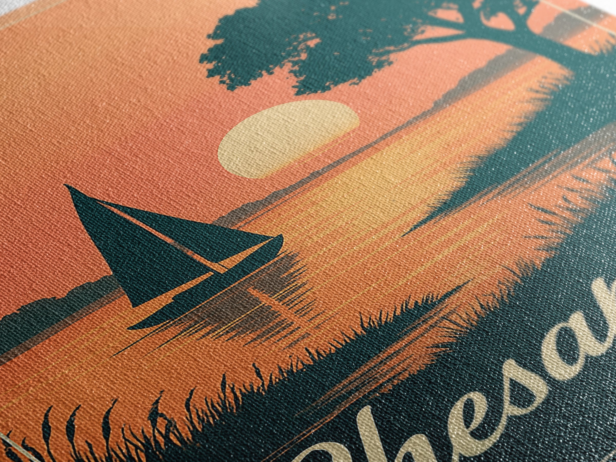 Chesapeake Virginia Travel Poster, Canvas Print, Retro Sunset Skyline Art, Chesapeake Poster Print, Vintage Travel Print, Travel Wall Art