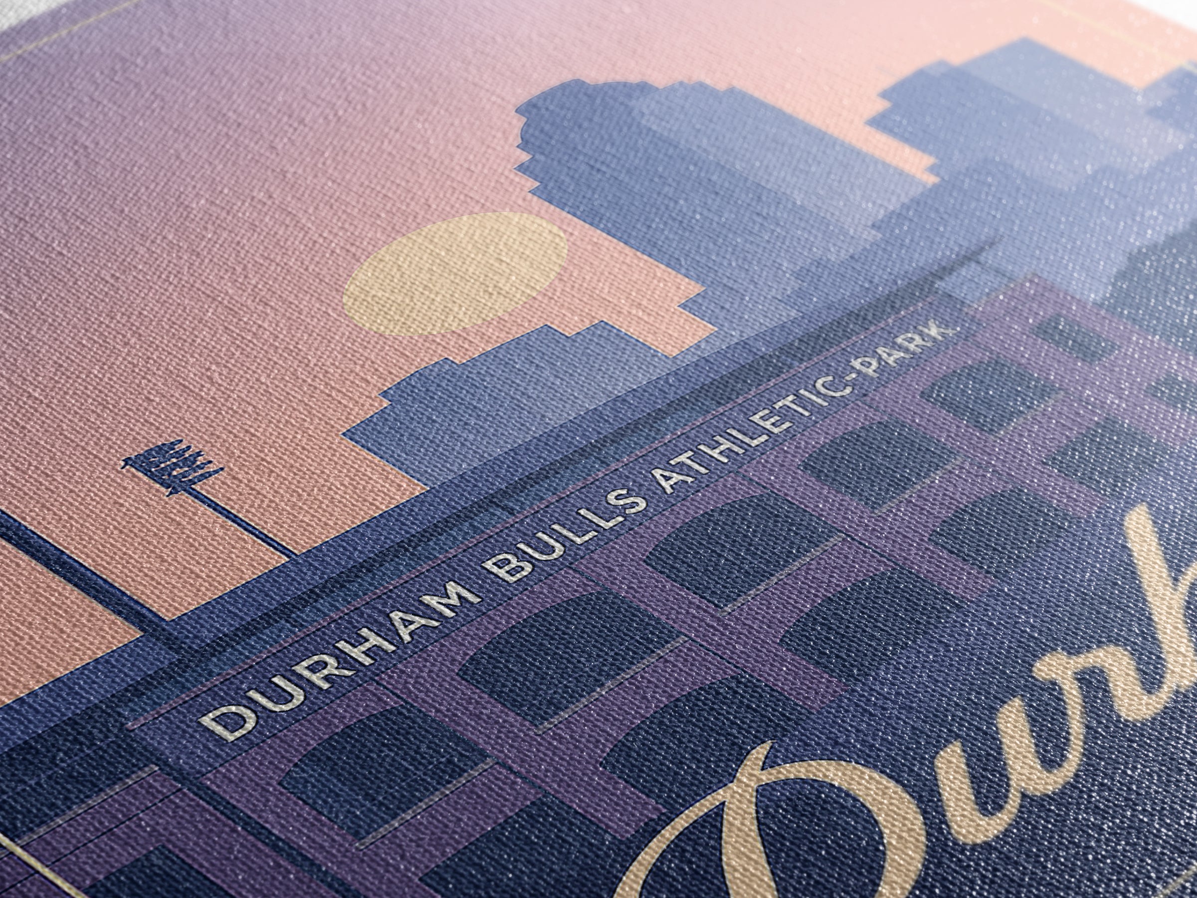 Durham Travel Poster, Framed Canvas Print, Vintage Travel Poster Art, Durham Poster Print, City Illustration, Gift For Travelers