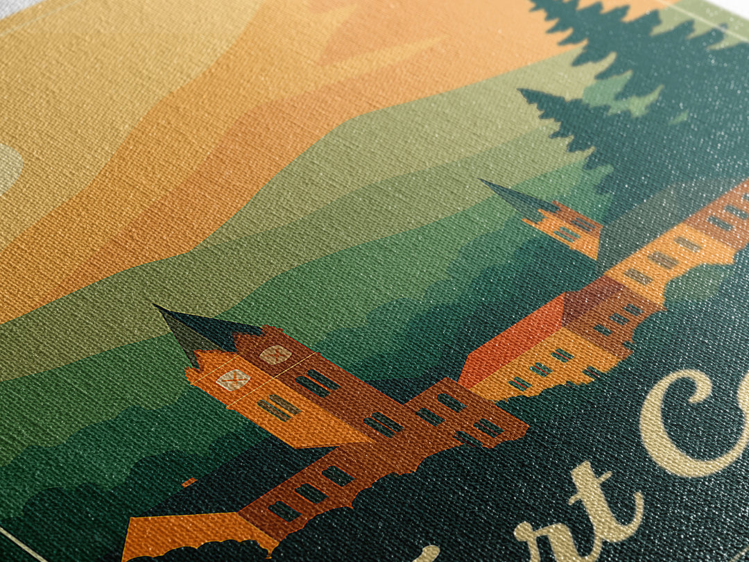 Fort Collins Colorado Travel Poster, Canvas Print, Classic Poster Art, Fort Collins Travel Art, Mid Century Wall Art, Travel Art Print