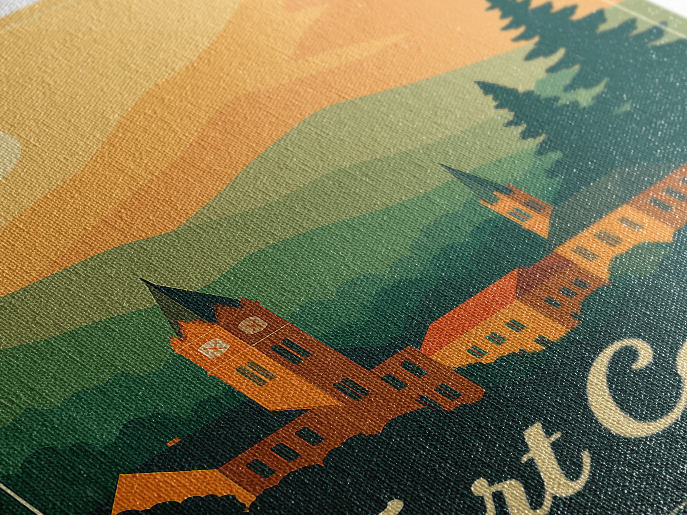 Fort Collins Colorado Travel Poster, Canvas Print, Classic Poster Art, Fort Collins Travel Art, Mid Century Wall Art, Travel Art Print