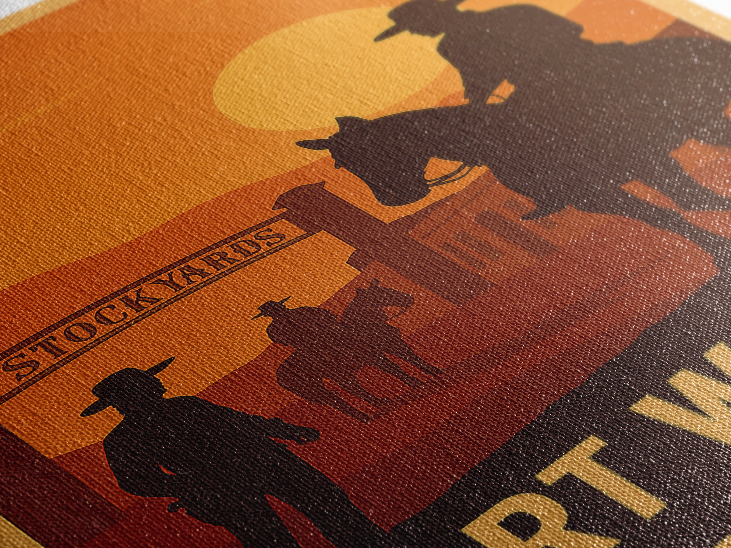 Fort Worth Travel Poster, Framed Canvas Print, Retro Sunset Skyline Art, Fort Worth Poster Print, Living Room Wall Art, Modern Wall Decor