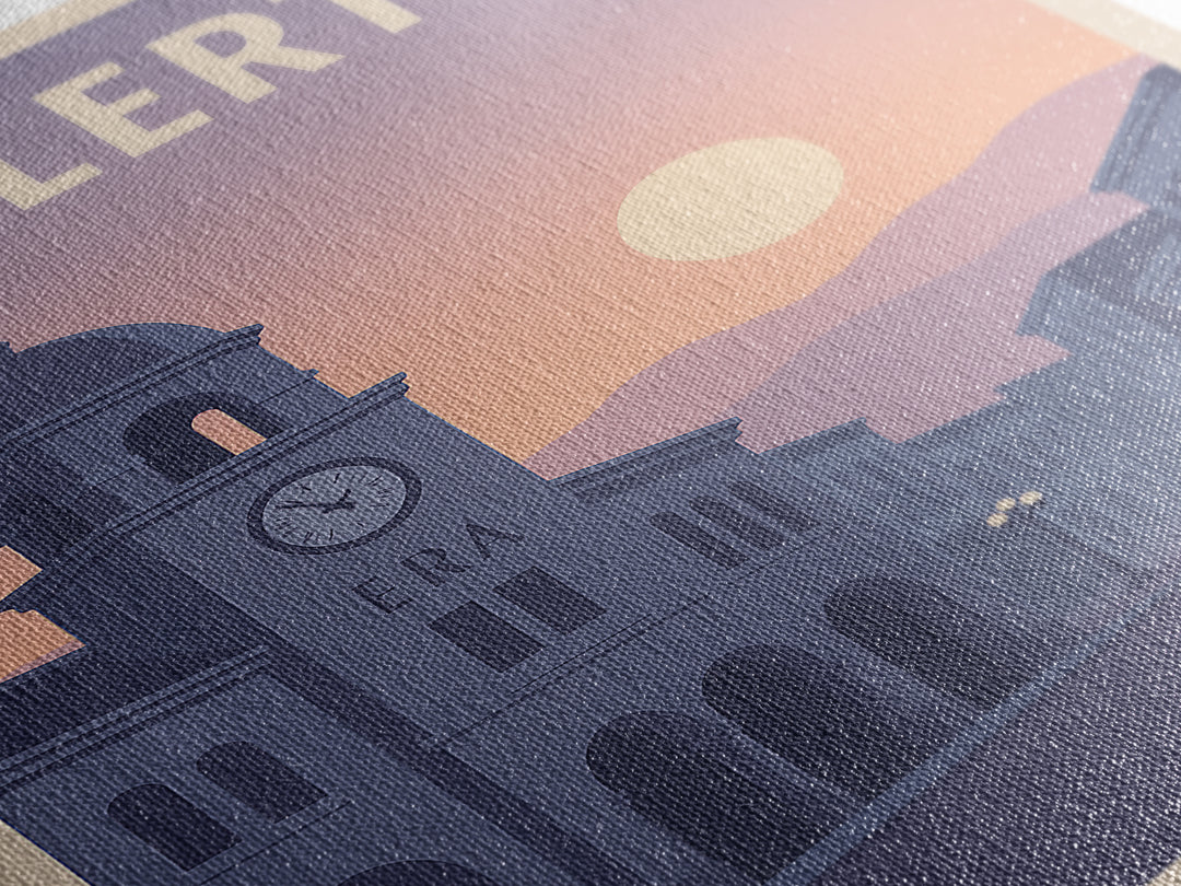 Fullerton California Travel Poster, Canvas Print, Retro Sunset Skyline Art, Fullerton Poster Print, Wanderlust Decor, Gift For Travelers