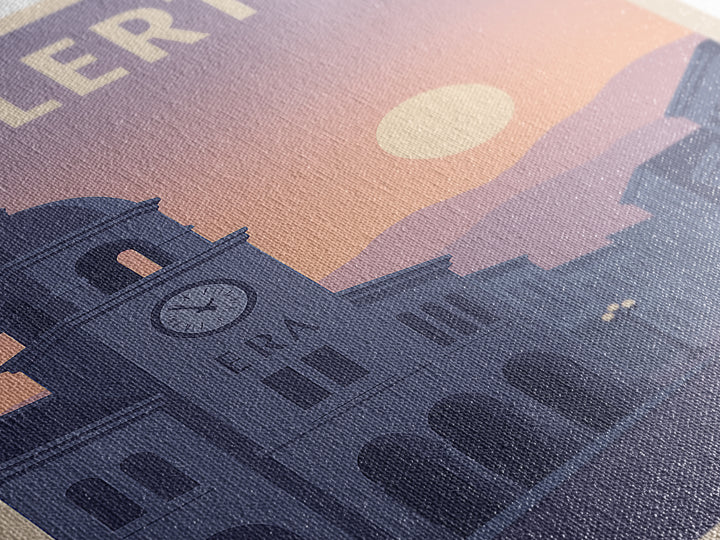 Fullerton California Travel Poster, Canvas Print, Retro Sunset Skyline Art, Fullerton Poster Print, Wanderlust Decor, Gift For Travelers