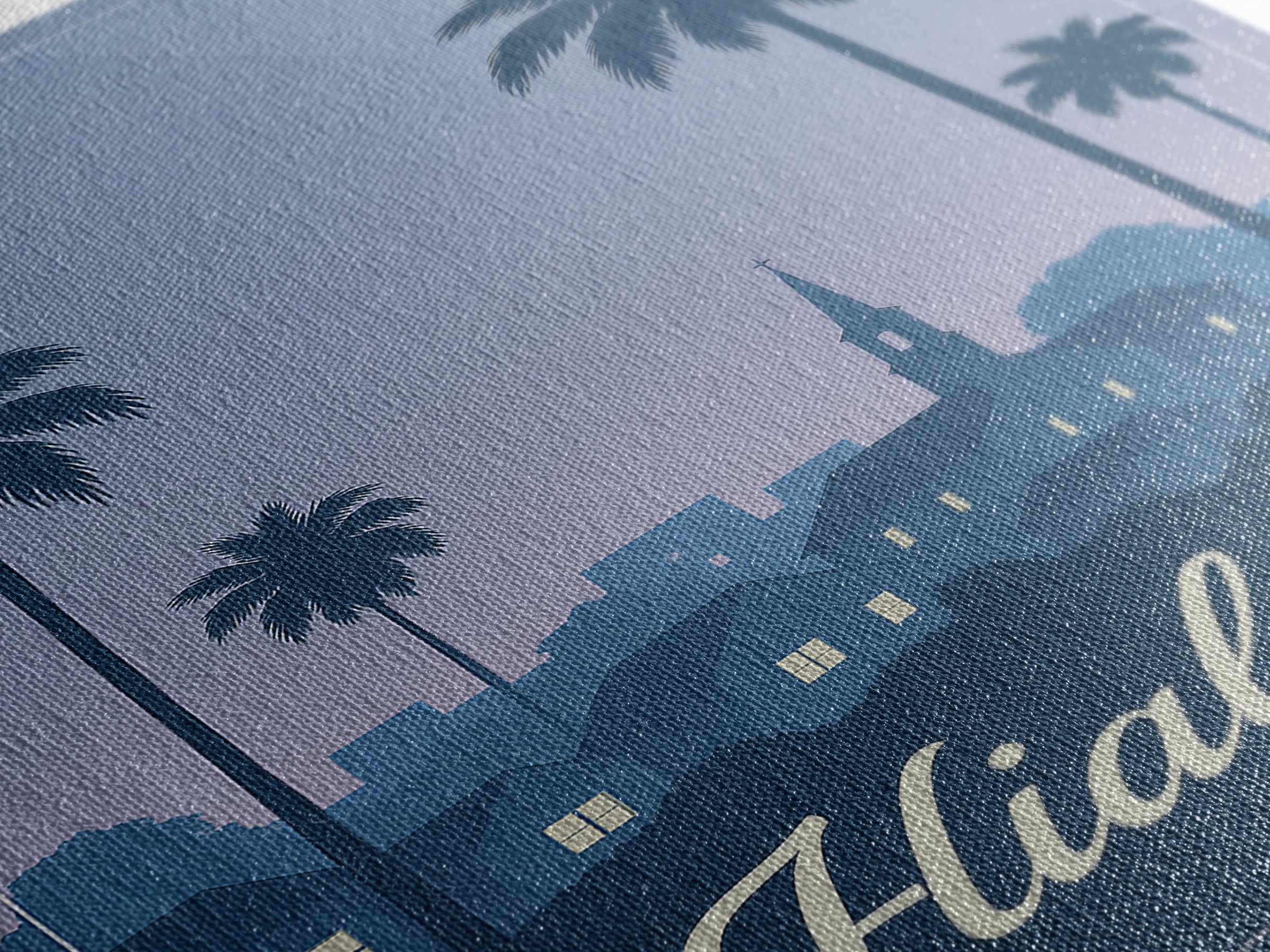 Hialeah Travel Poster, Framed Canvas Print, Mid Century City Wall Art, Hialeah Poster Print, Vintage Travel Print, Travel Poster Art