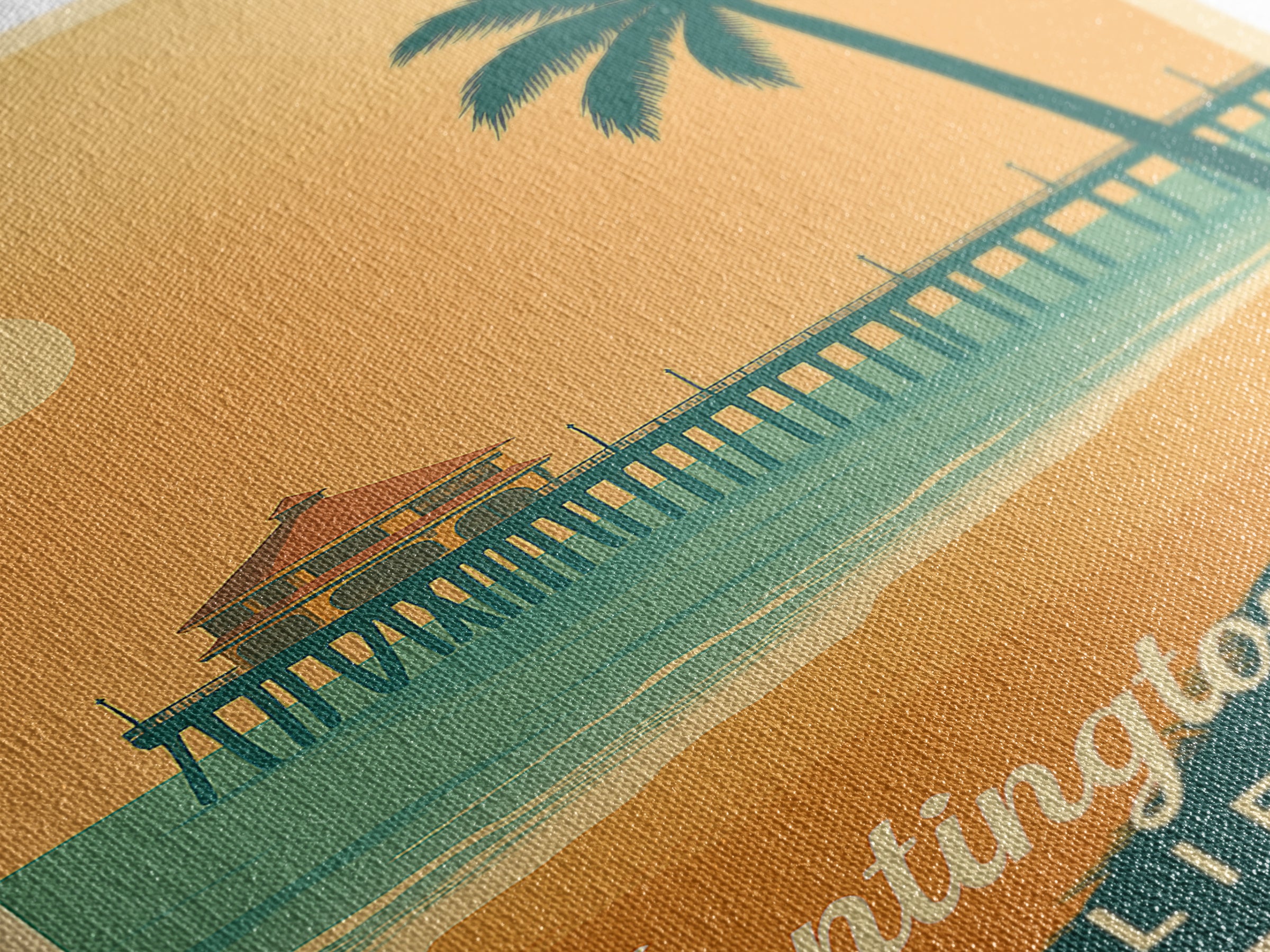 Huntington Beach California Travel Poster, Canvas Print, Retro Sunset Skyline Art, Huntington Beach City Art, Art Print, City Travel Prints