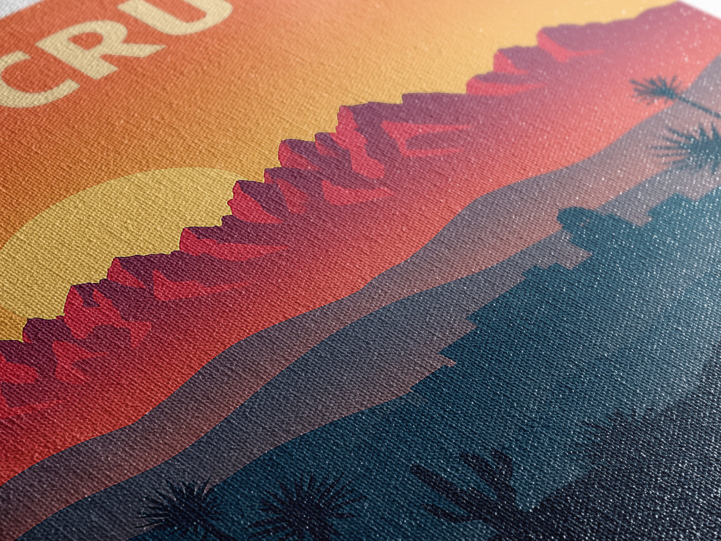 Las Cruces Travel Poster, Canvas Print, Retro Sunset Skyline Art, Las Cruces Poster Print, Mid Century Wall Art, Eclectic Wall Decor