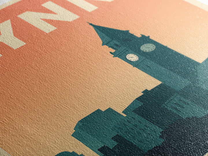 Lynn Massachusetts Travel Poster, Canvas Print, Retro Sunset Skyline Art, Lynn City Art, Travel Poster Set, Travel Art Print