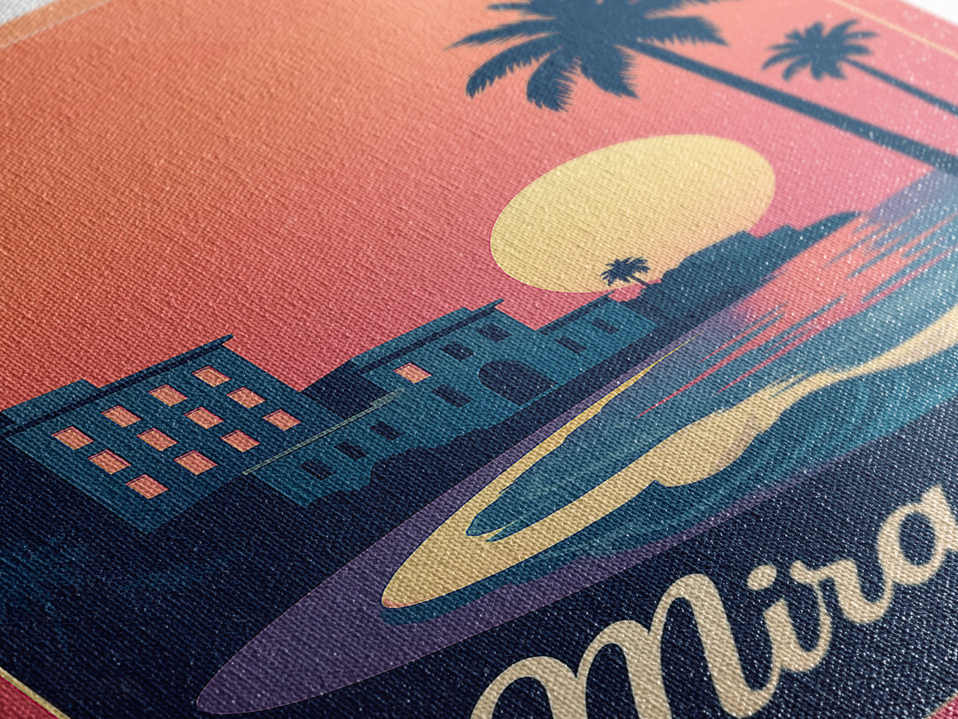 Miramar Florida Travel Poster, Canvas Print, Mid Century City Wall Art, Miramar City Art, Poster Art, Vintage City Poster, Travel Wall Art