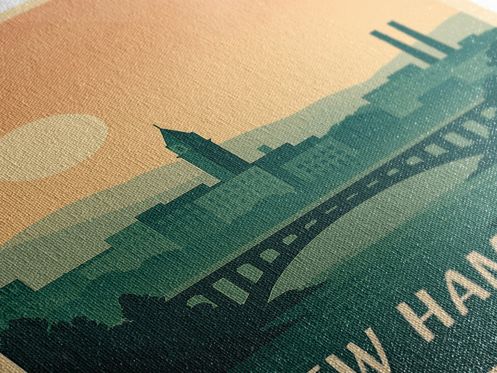 New Hampshire Travel Poster, Canvas Print, Mid Century City Wall Art, New Hampshire Poster Print, City Art Print, Travel Poster Set