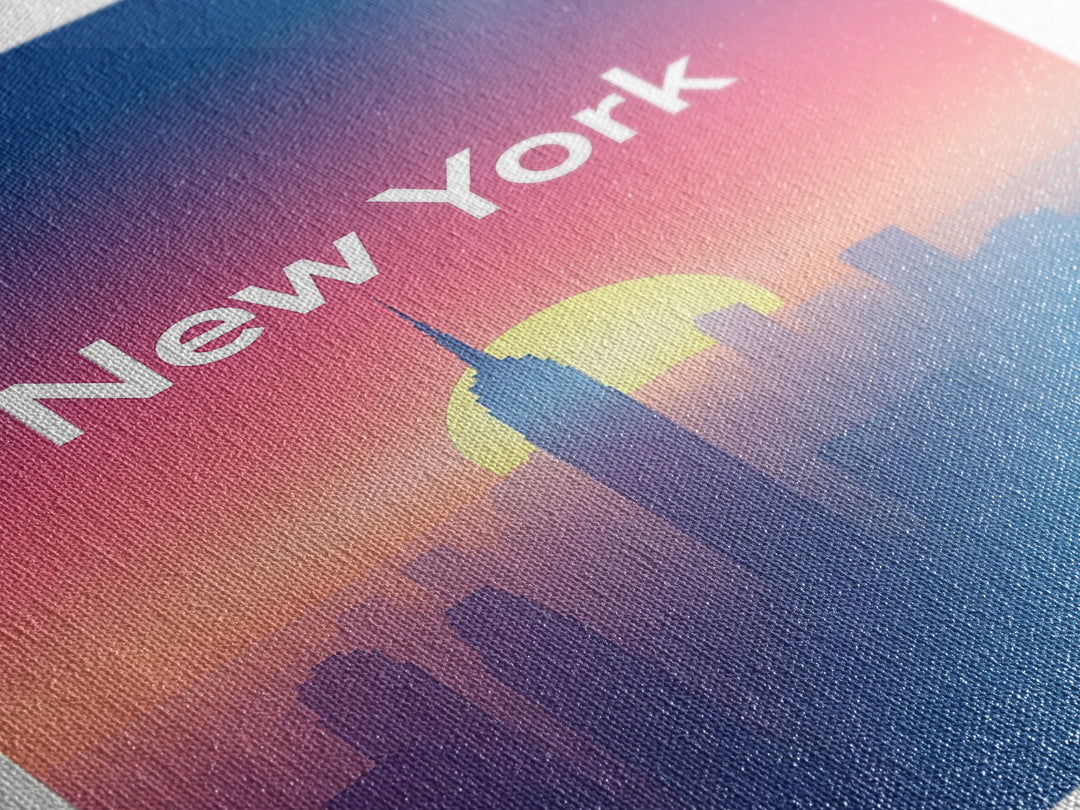 New York Travel Poster, Canvas Print, Mid Century City Wall Art, New York Wall Art, Travel Poster Set, Retro Travel Print, Wanderlust Decor