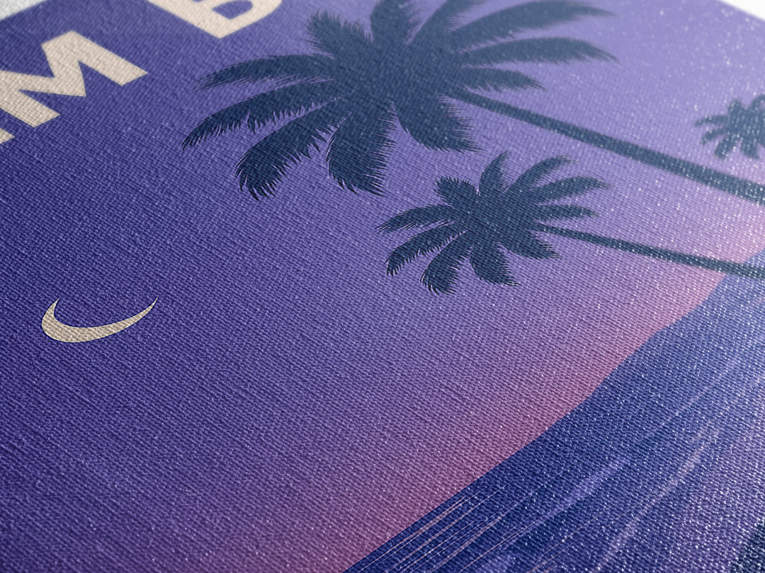 Palm Bay Florida Travel Poster, Canvas Print, Retro Sunset Skyline Art, Palm Bay Poster Print, Poster Art, Wanderlust Decor, Travel Gift