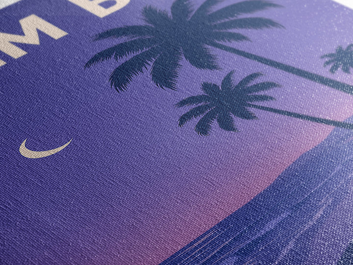 Palm Bay Florida Travel Poster, Canvas Print, Retro Sunset Skyline Art, Palm Bay Poster Print, Poster Art, Wanderlust Decor, Travel Gift