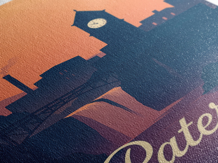 Paterson New Jersey Travel Poster, Canvas Print, Mid Century City Wall Art, Paterson Print, Vintage City Poster, Vintage City Art, Design 2