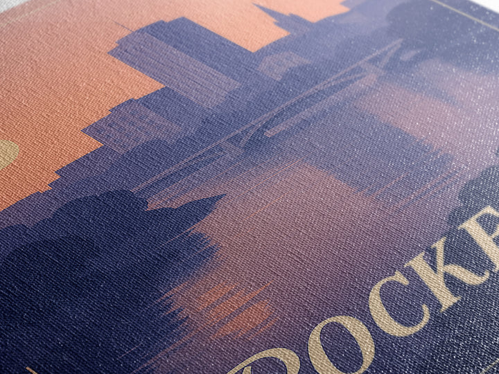 Rockford Travel Poster, Canvas Print, Mid Century City Wall Art, Rockford Poster Print, City Art Print, Travel Poster Art, Travel Art Print