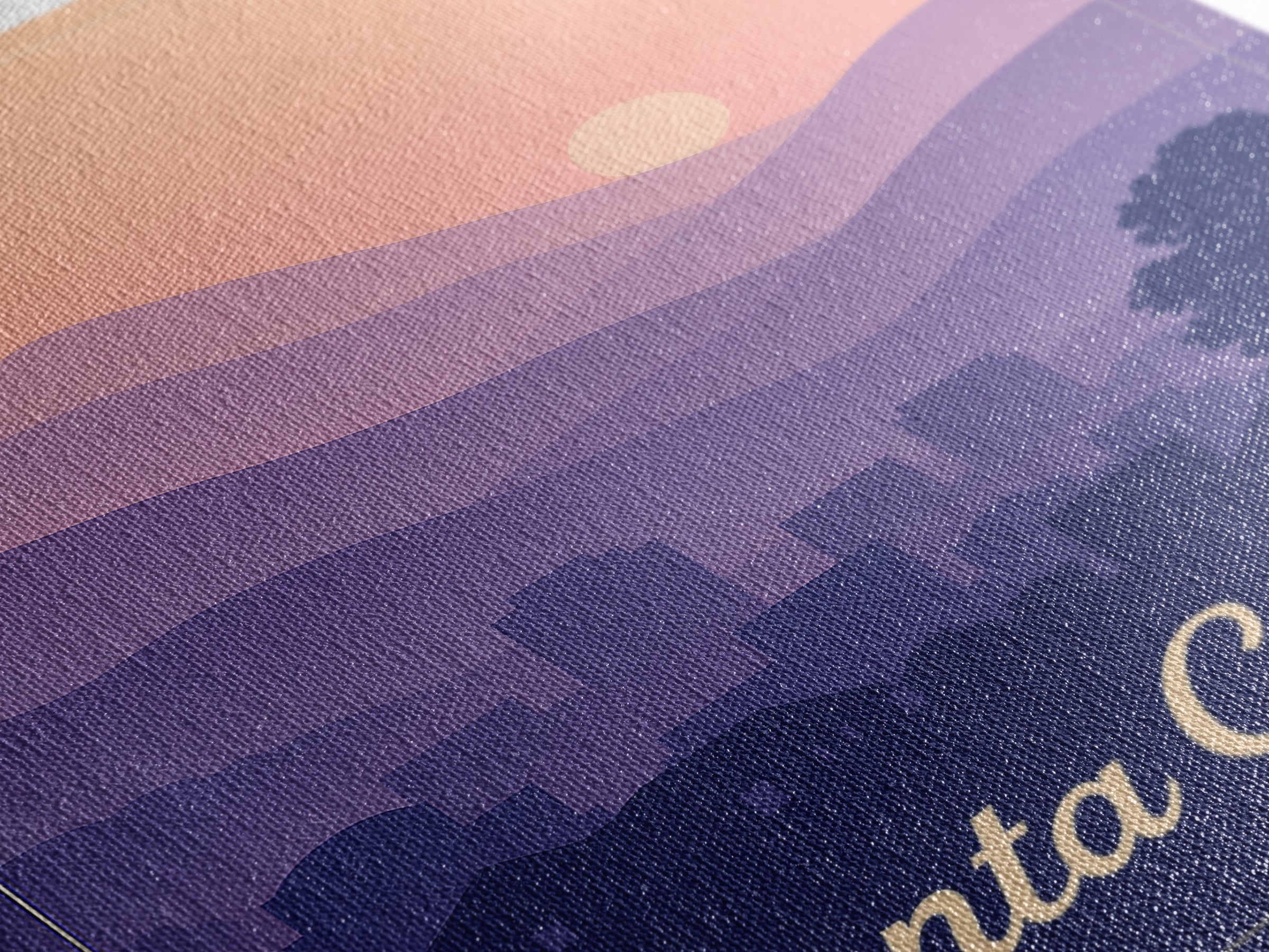 Santa Clarita Travel Poster, Framed Canvas Print, Retro Sunset Skyline Art, Santa Clarita Art Print, Travel Wall Decor, Modern Wall Decor