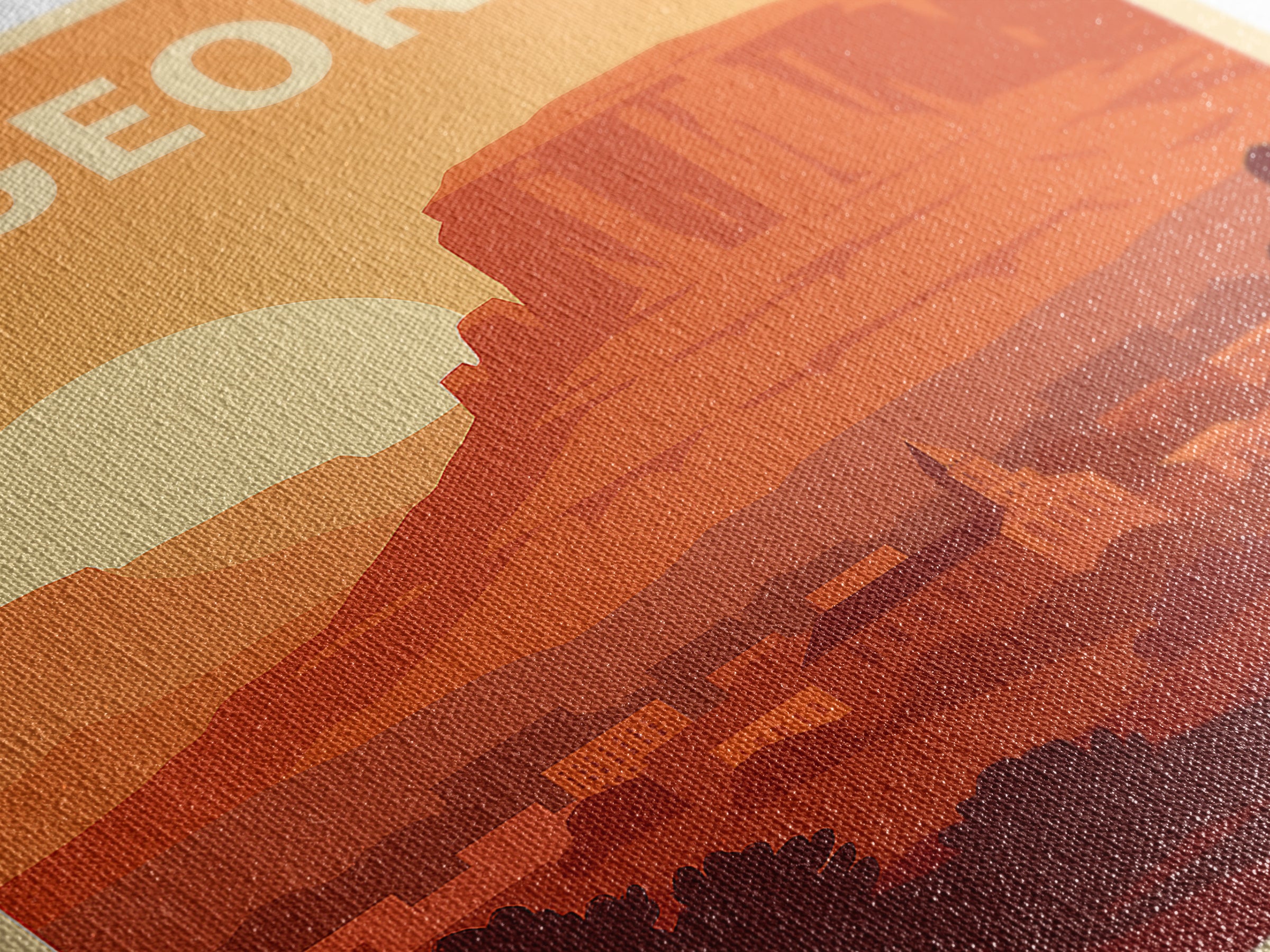 St George Travel Poster, Canvas Print, Retro Sunset Skyline Art, St George Poster Print, Travel Poster Art, Travel Art Print, Poster Art
