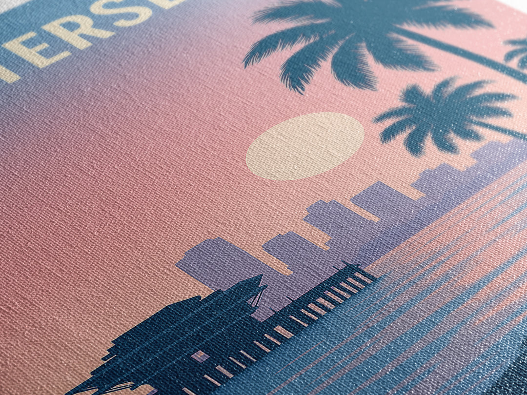 St Petersburg Florida Travel Poster, Canvas Print, Mid Century City Wall Art, St Petersburg Art Print, City Travel Prints, Travel Print