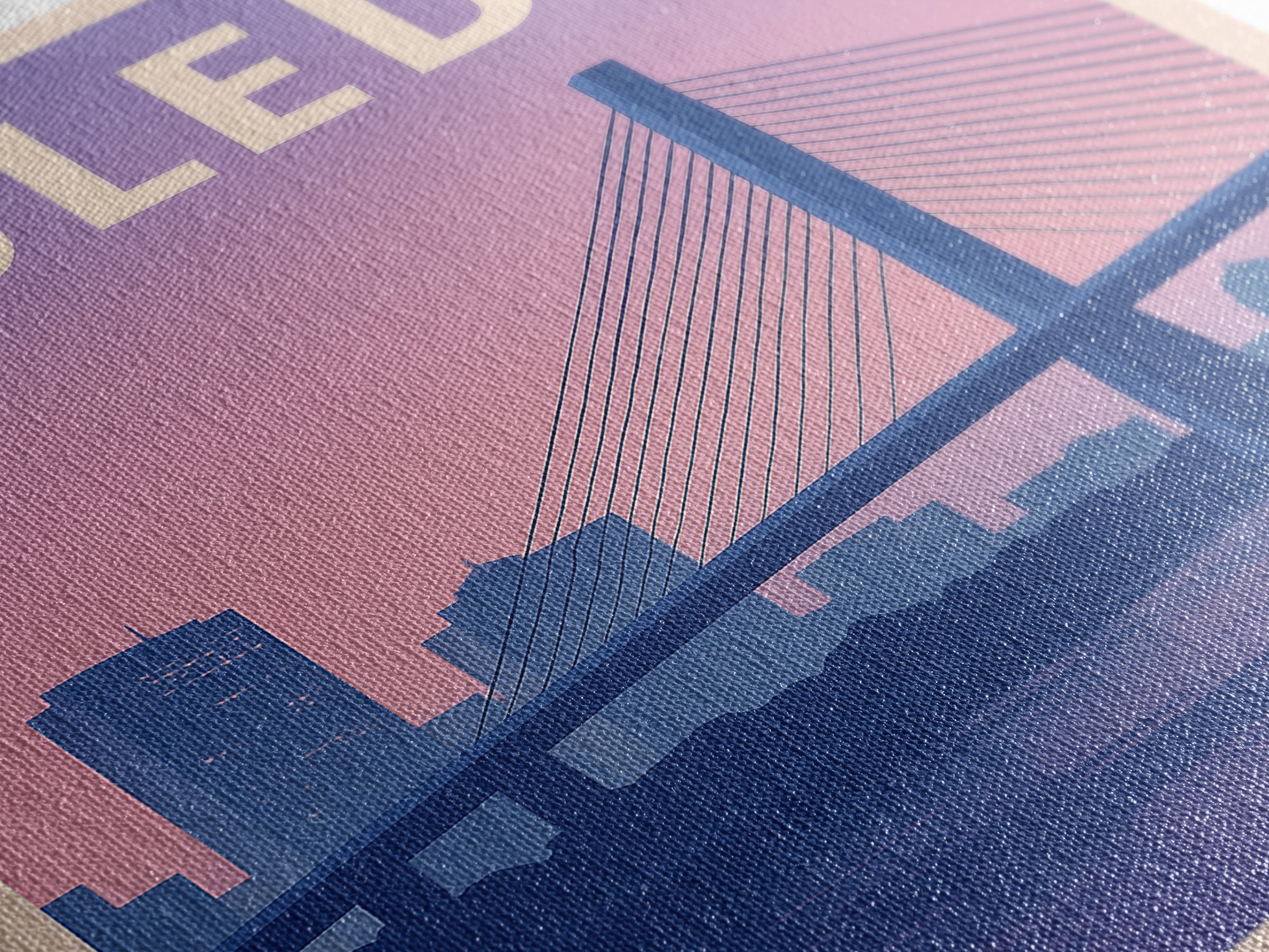 Toledo Ohio Travel Poster, Canvas Print, Retro Sunset Skyline Art, Toledo Travel Art, Watercolor Cityscape, City Poster, Travel Prints