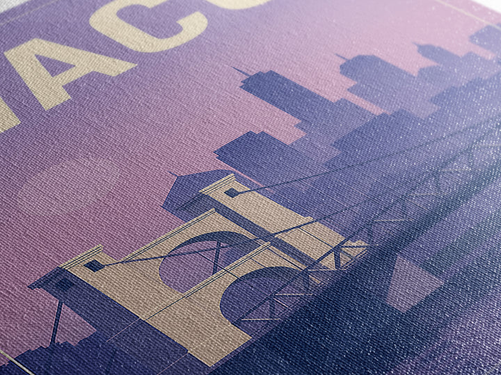 Waco Texas Travel Poster, Canvas Print, Mid Century City Wall Art, Waco City Art, Travel Wall Art, Gift For Travelers, Travel Art Print