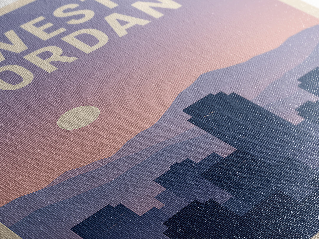 West Jordan Utah Travel Poster, Canvas Print, Vintage Travel Poster Art, West Jordan Travel Art, Travel Art Print, Travel Poster Art