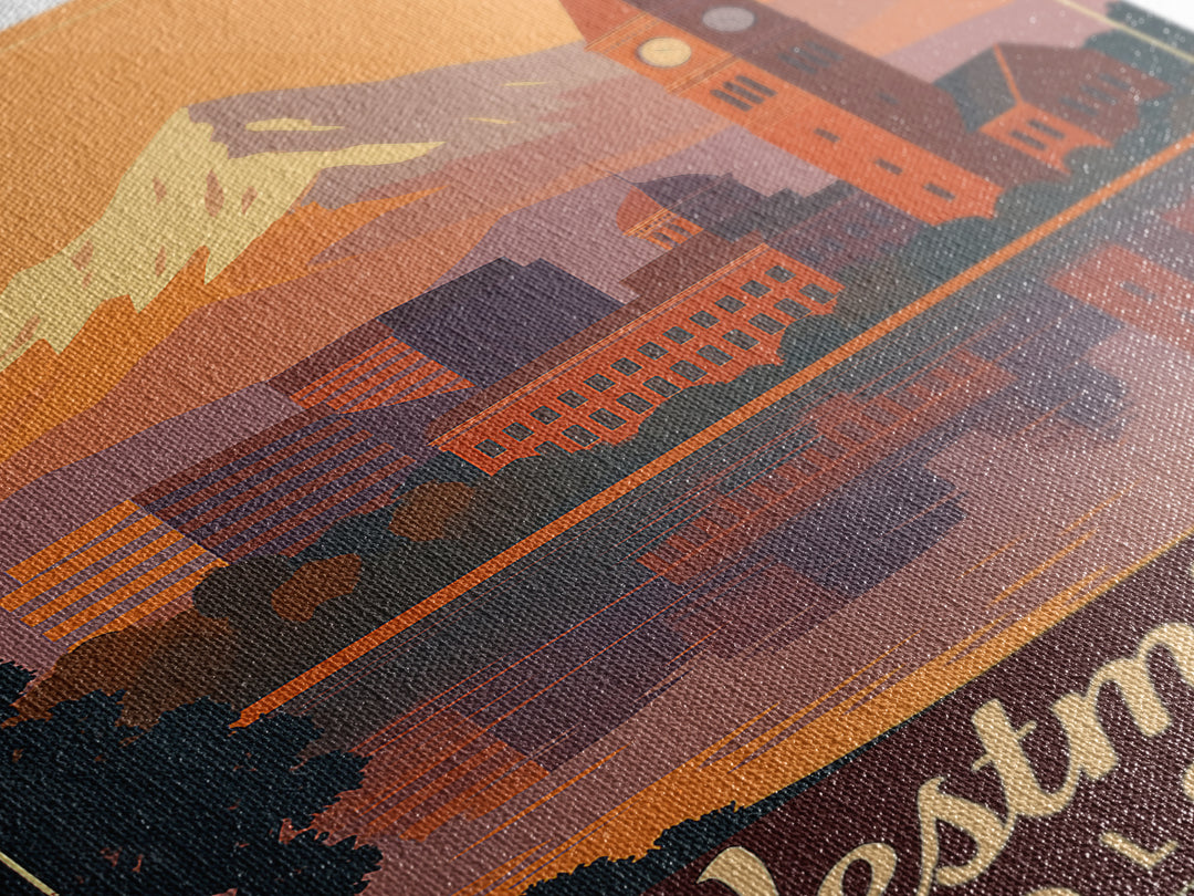 Westminster Colorado Travel Poster, Canvas Print, Retro Sunset Skyline Art, Westminster Poster Print, Travel Art Print, Art Print, Wall Art