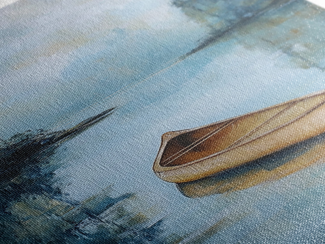 Canoe Painting Framed Canvas Print Lake Tahoe Art Nautical Wall Art Coastal Decor Rustic Art Above Sofa Art Extra Wide Art