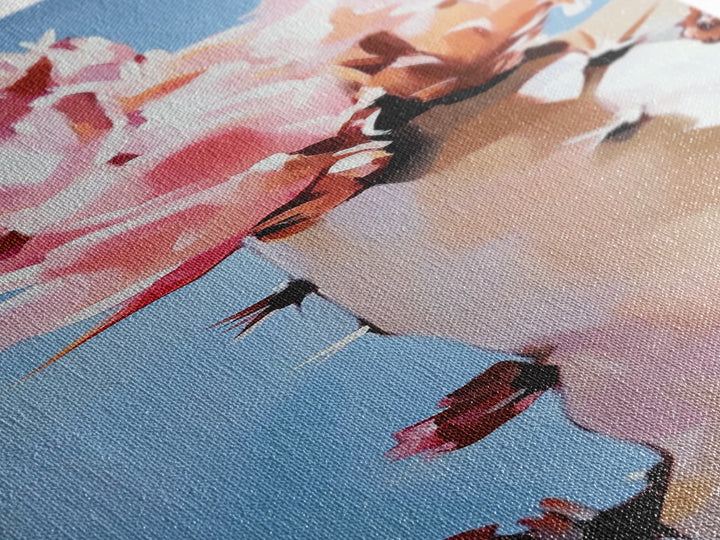 Desert Cactus Painting Framed Canvas Print Colorful Landscape Art, Joshua Tree Art, Boho Wall Art, Coastal Cowgirl Wall Art, Gift Idea