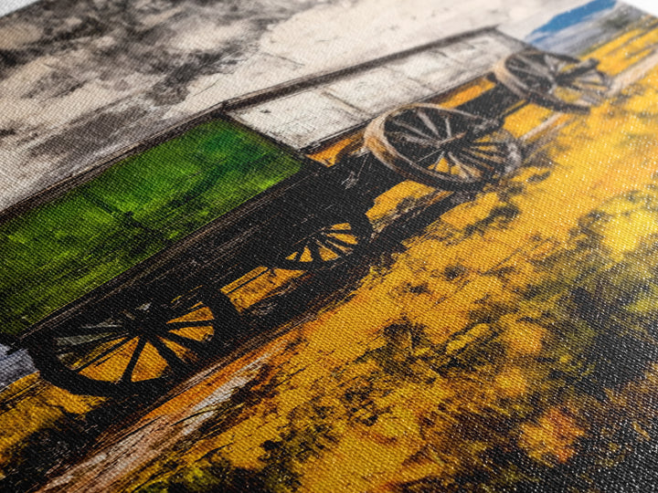 Antique Wagon Black White Canvas Print Rustic Art Farmhouse Wall Art Vintage Western Art Wabi Sabi Wall Art