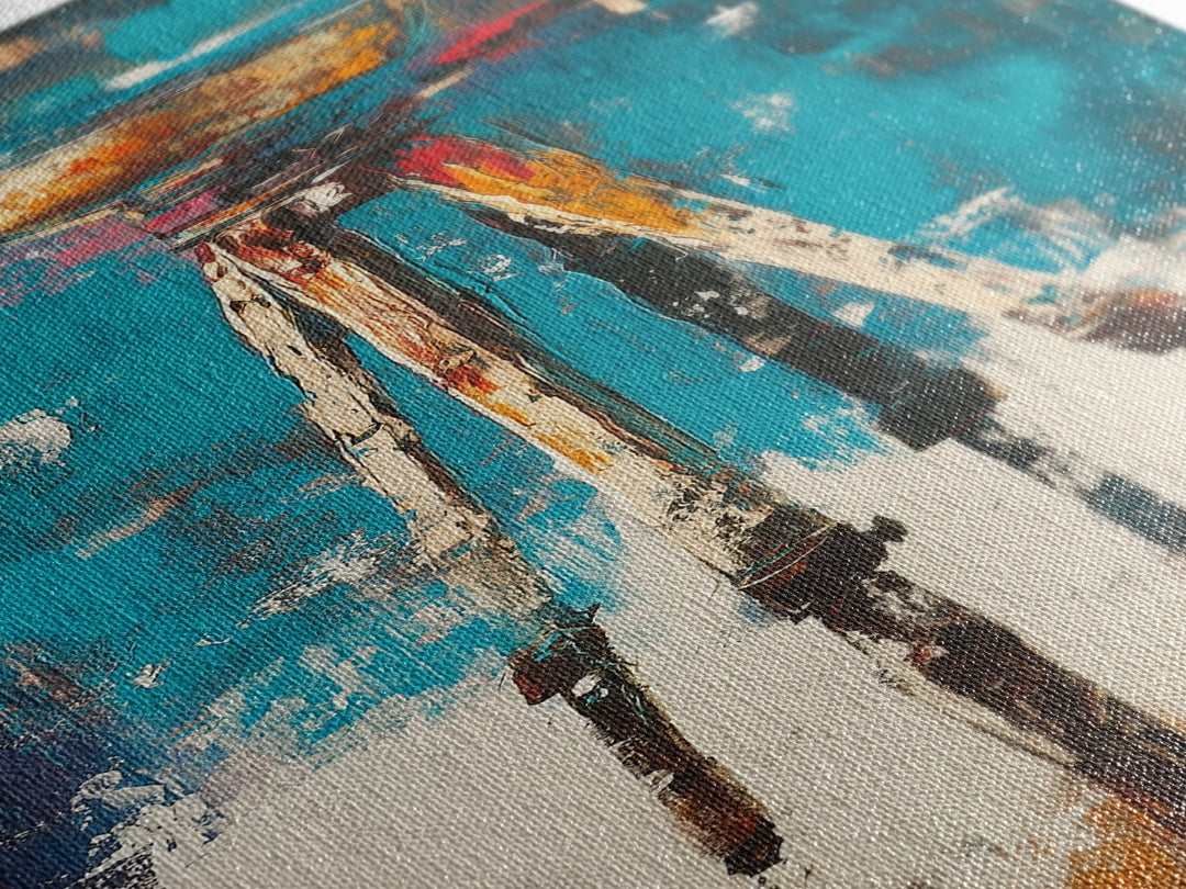 Abstract Tripod Art Framed Canvas Print, Moody Art, Geometric Wall Art, Wabi Sabi Art, Coastal Landscape Art, Extra Wide Art