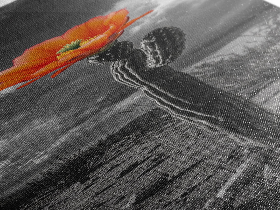 Blooming Desert Cactus Framed Canvas Print | Wildflower Painting | Southwest Wall Art | Moody Art | Botanical Prints | Gift Idea